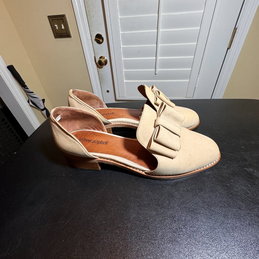 Jeffrey Campbell Size 8.5 Open Case Tan Suede Fla… - image 3